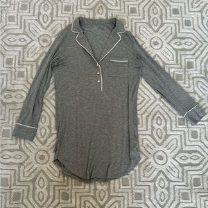 NWT Gap Love by Gap Grey Gray Long Sleeve Pajama Nightdress Nightshirt XS Modal